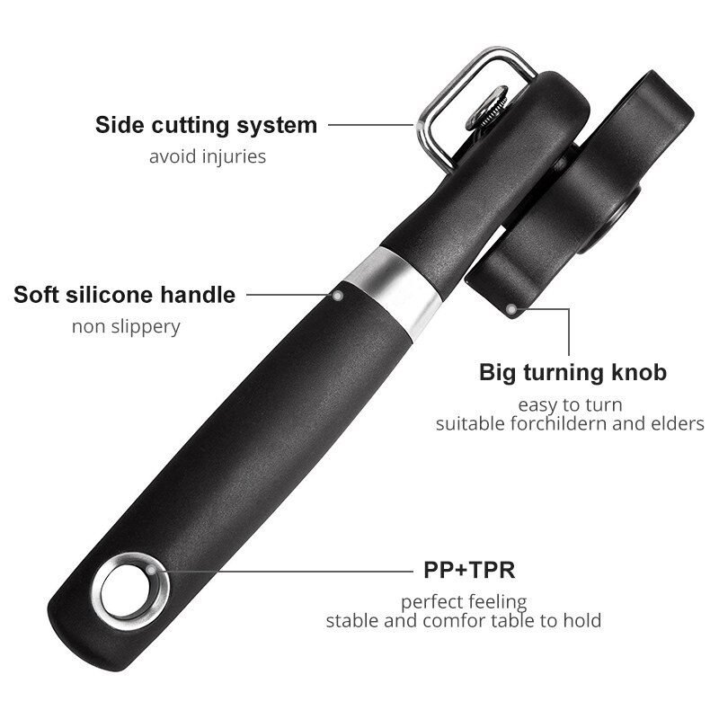 Handleiding Blikopener Rvs Flesopeners Professionele Ergonomische Potten & Tin Opener voor Blikjes Keuken Gereedschap