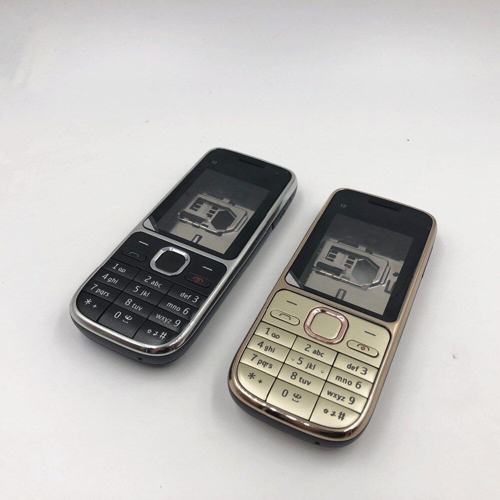 Phone Case for Nokia C2-01 - Full Housing Cover with English/Arabic Keyboard + Logo