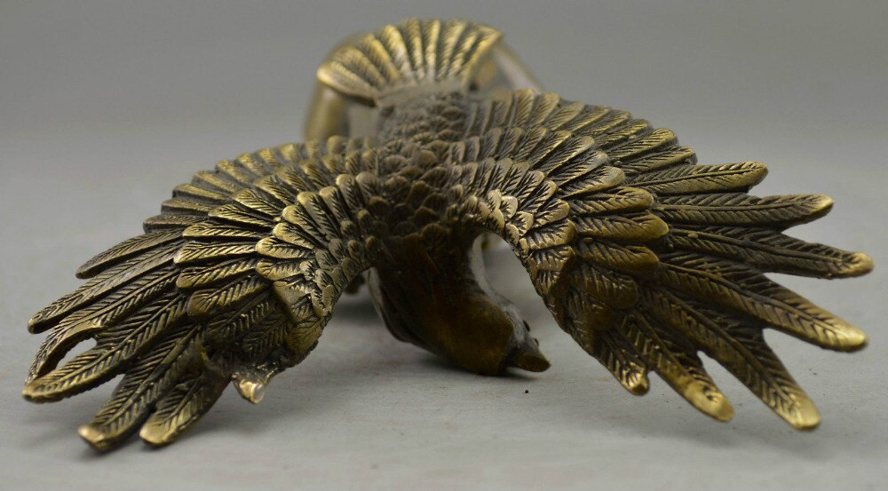 Rare Old Collectible Decorated Old Handwork Copper Carved Eagle Tree Statue copper tools wedding Decoration Brass Bronze