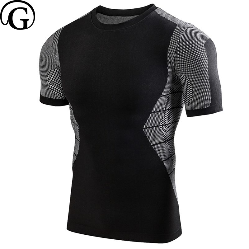 Men Compression Body Shaper Undershirts Short Sleeves Tank Tops Breathable Warm Thermal O Neck Elastic Underwear