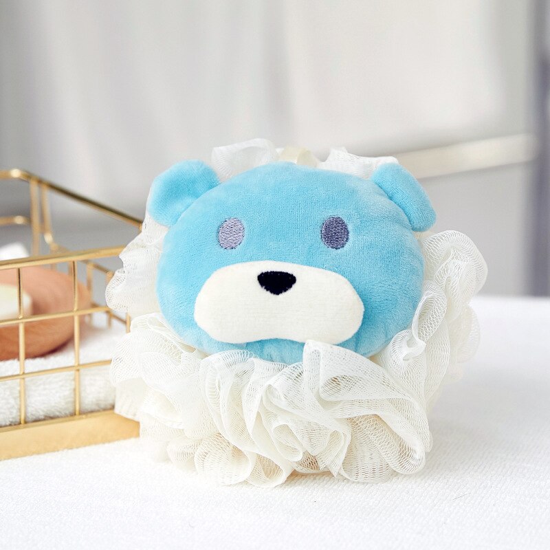 Cartoon Baby Bad Bal Zacht Kid Bad Artikelen Leuke Kind Baby Schoon Zorg Kinderen Badkamer Accessoires Voor Meisjes jongens: Blue bear