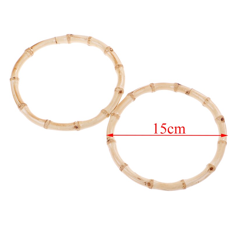 2 uds., producto en oferta, mango redondo de bolsa de bambú para bolso hecho a mano, accesorios de bolsas DIY, 2 tamaños,