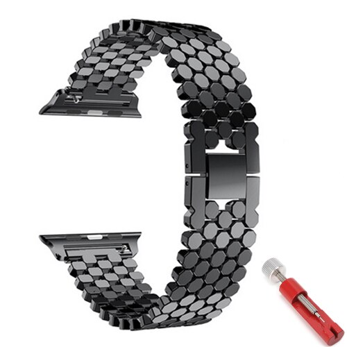 Strap Voor Apple Horloge Band 45Mm 41Mm 44Mm 40Mm 42Mm 38Mm Rvs Horlogeband correa Armband Iwatch Serie 7 6 Se 5 4 3: black / 38mm-40mm-41mm