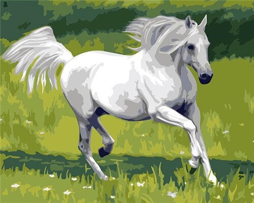 Pintura AZQSD por números, caballo, Animal, colorear por números, pintura al óleo acrílica, Kit de pintura a mano, decoración del hogar sin marco: SZYG1048
