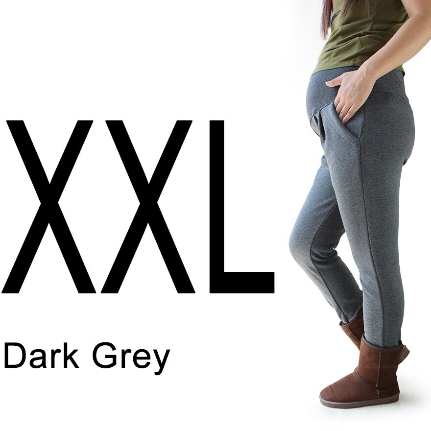 Big Size Winter Maternity Velvet Leggings XL XXL 3XL 4XL Adjustable High Elastic Legging Pants For Pregnant Women Warm Clothes: Dark Gery XXL