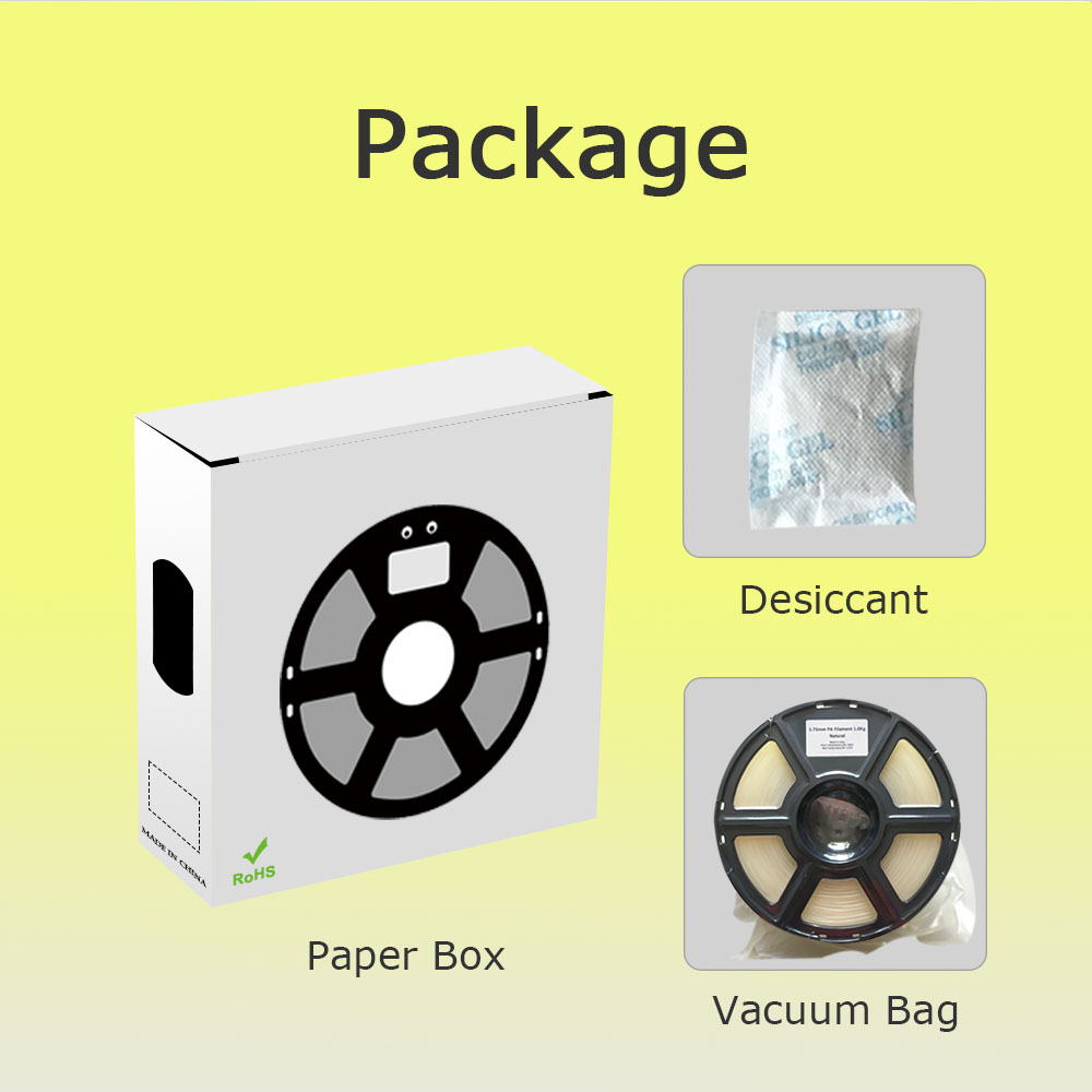 OPY Nylon Pa66 Filament 1,75 mm 1 kg Rolle 3D-Drucker Polyamidfaden transparent Natur Schwarz Weiß Farbe Hohe Zugfestigkeit