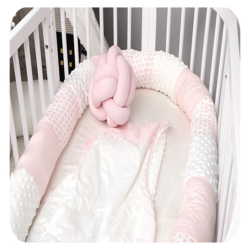 Baby Bed Bumper Eenvoudige En Stijlvolle Groeien Gezond Roze Kamer Beschermen De Baby 'S Groeien Gezonde Botsingen Decoratie Baby