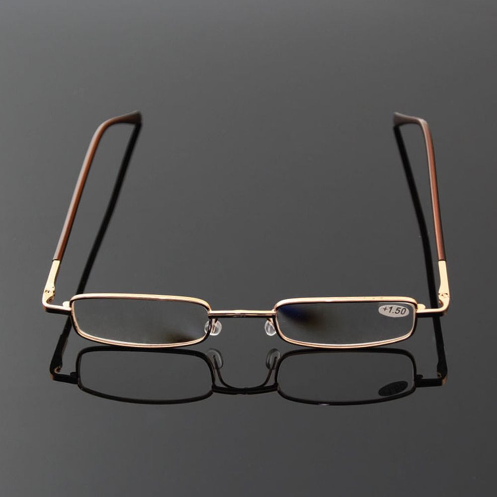 Gafas de lectura elegantes con protección ocular, gafas cuadradas de Metal ultraligeras, gafas para presbicia para hombres y mujeres