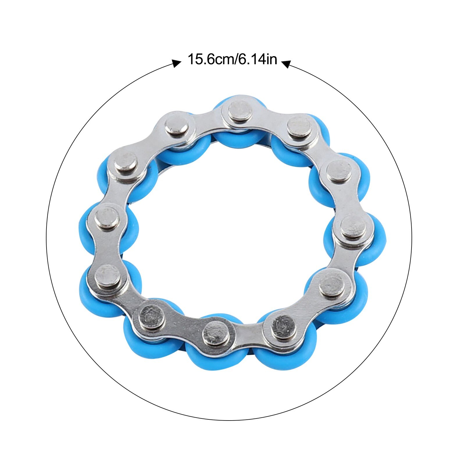 Fietsketting Stress Relief Speelgoed Autisme Stress En Angst Relief Speelgoed Kids Adult Roestvrij Sleutelhanger Keten Decompressie Speelgoed: Light blue 