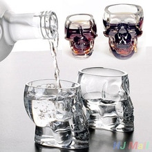 Nyhet koppar 25ml-250ml dubbel vägg skalle skelett whisky bar vinglas glas kopp kristall skalle huvud vodka skott vinglas