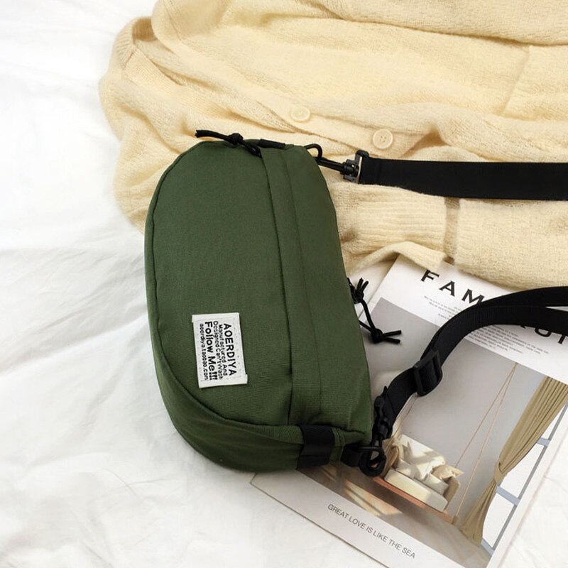 Heren schoudertas met grote capaciteit, heuptas, dames canvas tas, grote heuptas, functionele crossbody tas, banaan heuptas: Groene borsttas