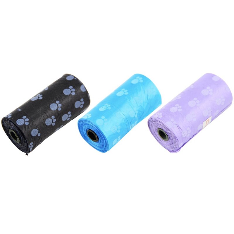 5Roll/Set Pet Waste Poop Bags Dog Cat Clean Up Refill Garbage Bag Dog Poop Bag Waste Bags Dispenser Outdoor Clean For Dogs