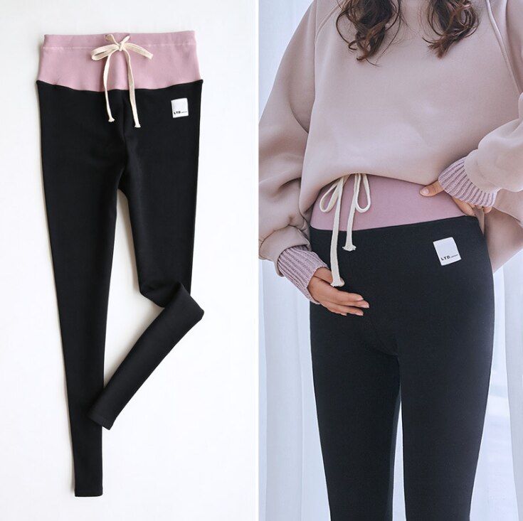 pregnant women autumn and winter Korean leggings trousers belly Slim was thin pencil feet pants pregnancy leggings
