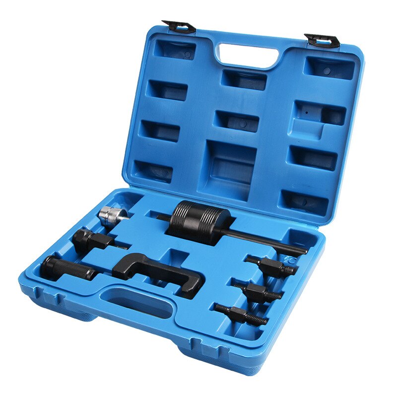 9pcs Master Diesel Injector Extractor Set With Common Rail Adaptor Slide Hammer Injection Puller CDI Tool Kit Set
