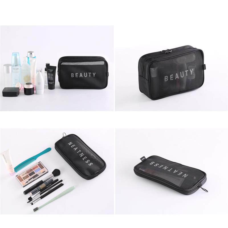 Bolsa con malla para cosméticos de maquillaje bolsa Portátil Bolsa de aseo de viaje organizador de almacenamiento de la bolsa, neceser, limpieza y belleza bolsa