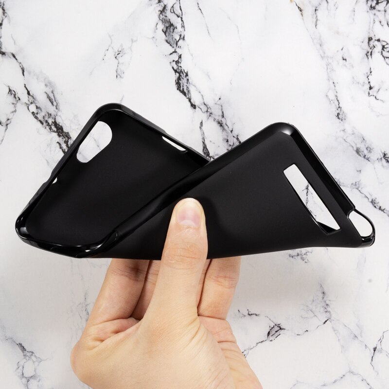 Funda de teléfono de cuero de poliuretano de grano de madera para Wileyfox Spark X, funda con tapa para Wileyfox Spark X, funda de negocios, funda trasera de silicona suave: Black Soft Silicone