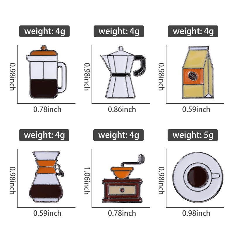 Koffieliefhebber Emaille Spelden Custom Pot Mok Beker Broches Revers Badges Creatieve Café Sieraden Cadeau Voor Barista Vrienden