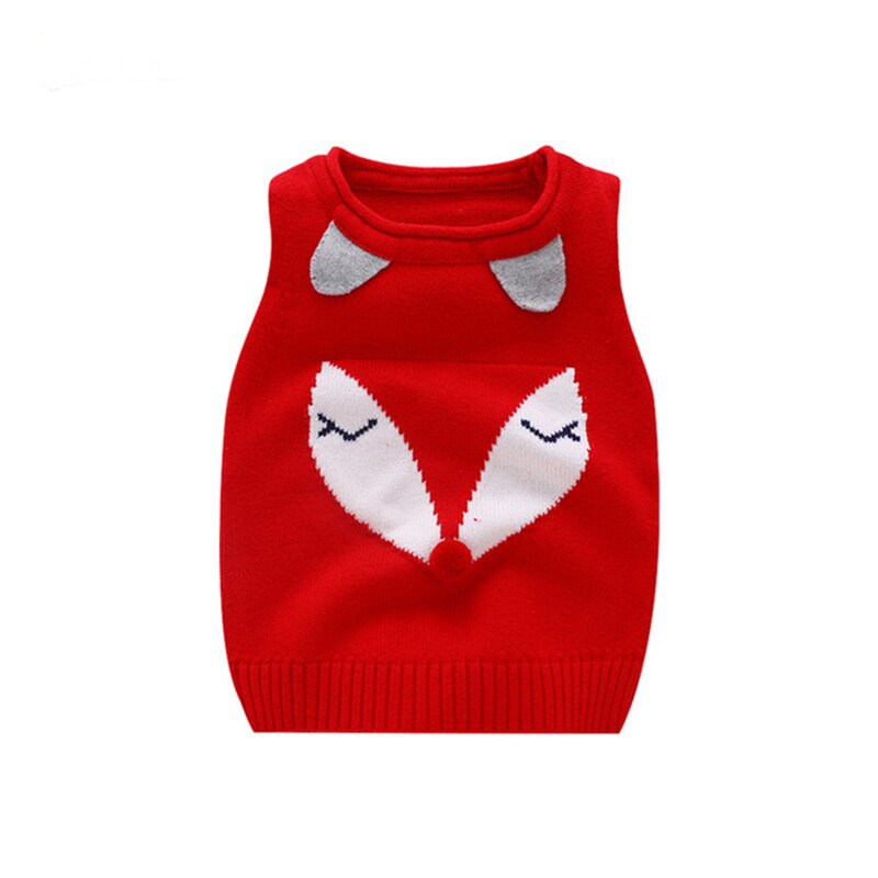 Infants Sweet Cartoon Vest Waistcoat Infant Knitted Vest Newborn Sleeveless Tops Baby Kids Comfortable Cotton Outerwear AA60779