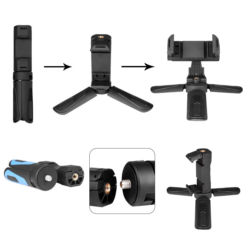 Multifunktion mini bordstativ med holder til iphone xiaomi huawei samsung telefoner stativbeslag til gopro sjcam kameraer
