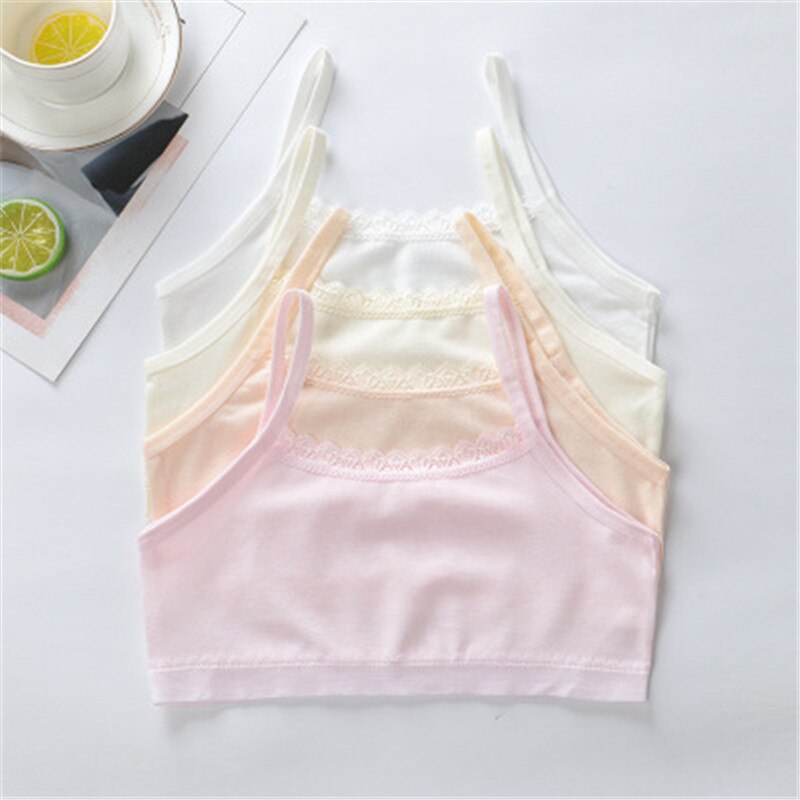 Children's breast care girl bra 6-12 Years Hipster Cotton Teens Teenage Underwear summer Kids Lace vest Young