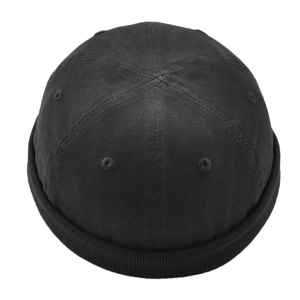 Womens Mens Skullcap Cap Brimless Sailor Hoed Beanie Cap: Black