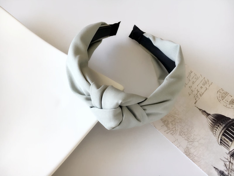 Einfarbig Haarbänder Turban Haar Lünette Nicht-Unterhose Zahn Frauen Elastische Stirnband Zwischen Knoten Haar Zubehör: Grün