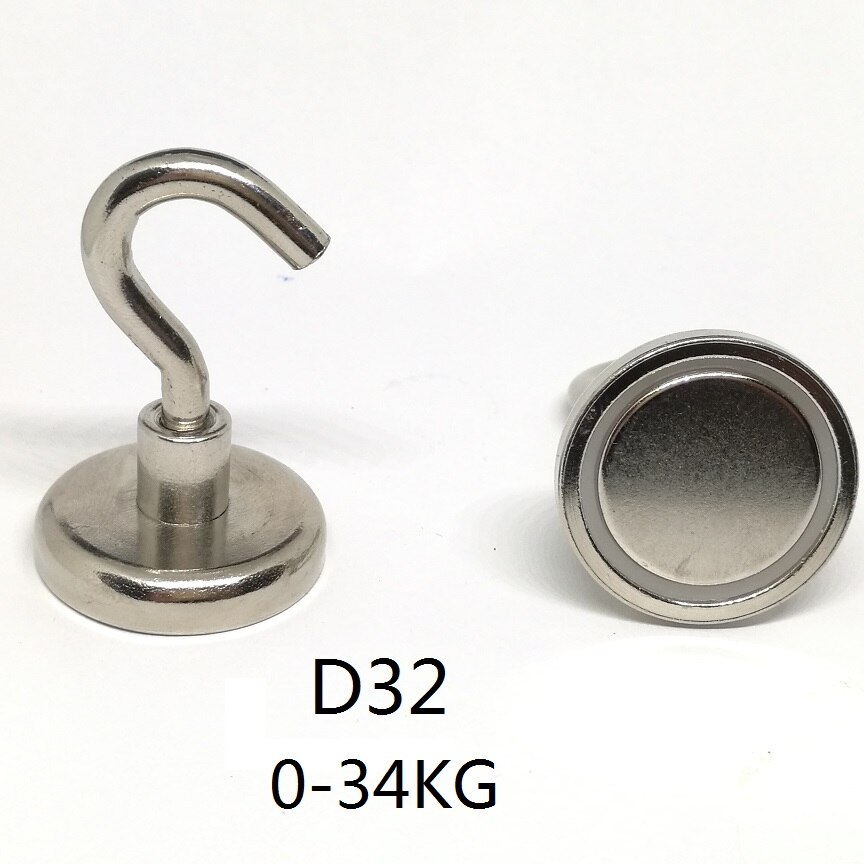 N42 magnetiska krokar stark neodym fiskemagnet hållare ndfeb grytmagnet krokar dia 16mm-60mm: Dia 32mm