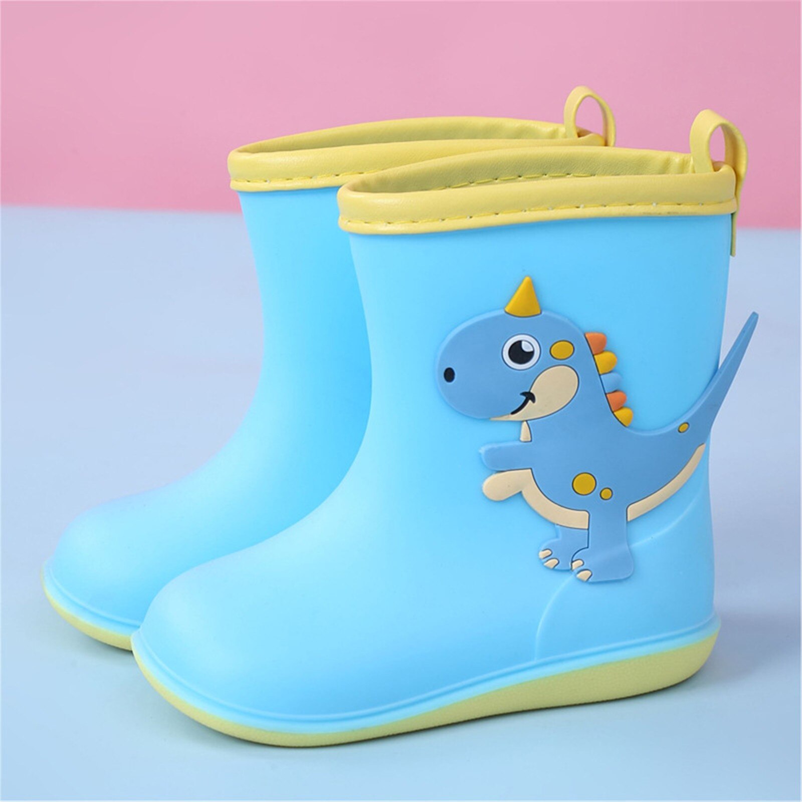 Regen Laarzen Kinderen Winter Meisje Leuke 3d Dinosaur Kinderen Jongens Laarzen Pluche Warm Enkel Pvc Waterdichte Peuter Water Schoenen regenlaarzen