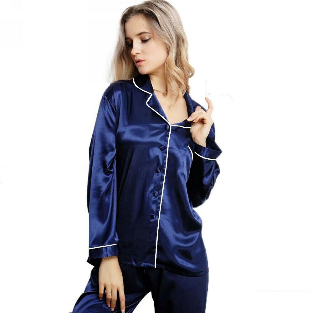 LONXU Pyjama Set Heren Zijde Satijn Pyjama Lange Mouwen Loungewear Tweedelige Nachtkleding Button-Down Pj Set S-XXXXL, Zwart gestreept, 3XL