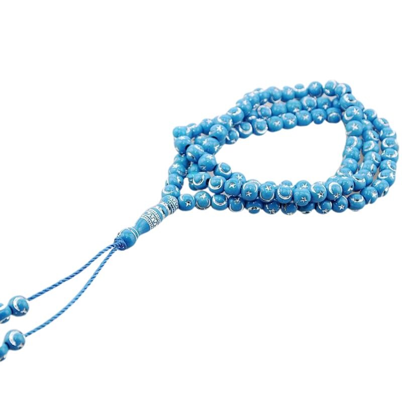 イスラム教徒中東ブレスレットタッセルペンダント 99 数珠チェーンイスラム tasbih アッラーロザリオ礼拝用品: BL