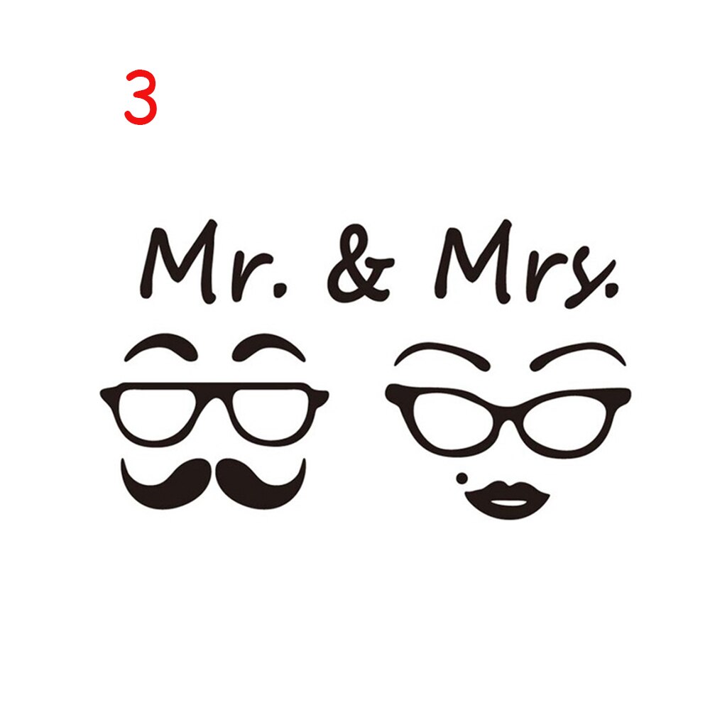 Waterproof Wall Art Mr. &amp; Mrs. Decals Public WC Sign Toilet Stickers Removable Poster Funny Pattern Bathroom Door Ornament: 3