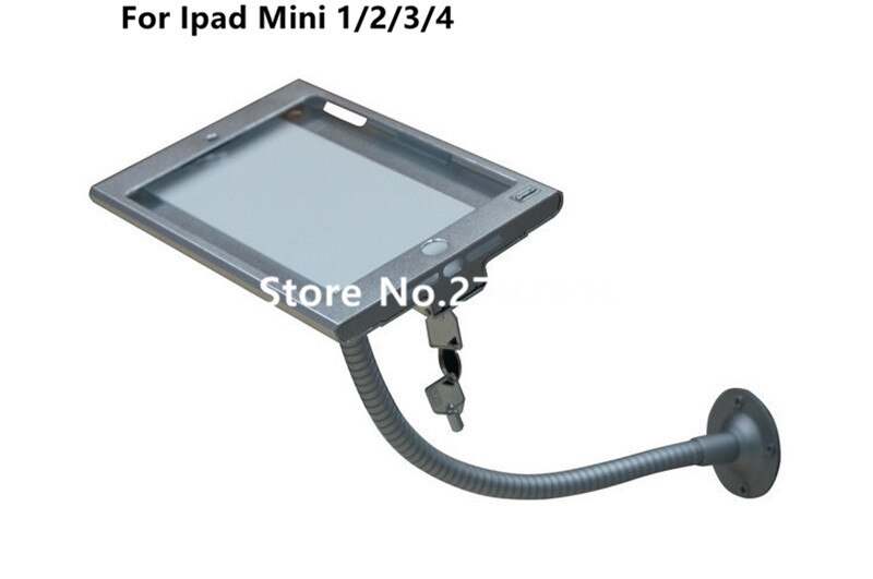 for iPad mini 1/2/3/4 anti-theft wall mount with flexible gooseneck arm safety mounting table for menu order display