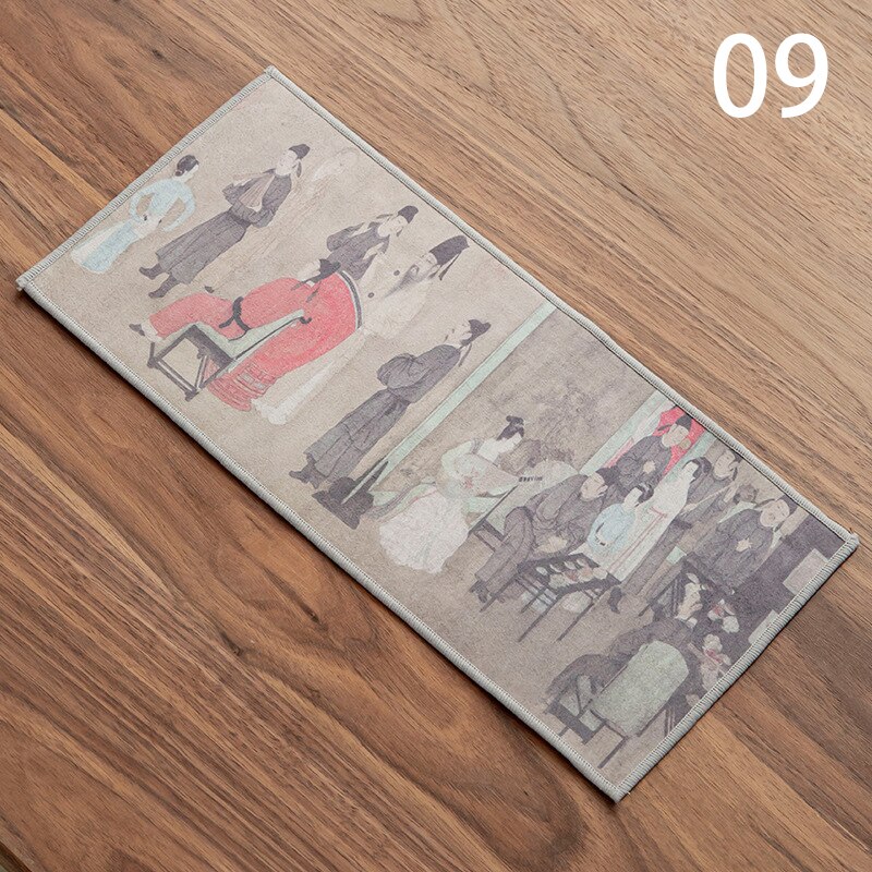 Painted Tea Towel Absorbent Rag Thickened Table Cleaning Chinese Tea Ceremony Household Kitchen Cleaning Towels Tea Accessories: 09