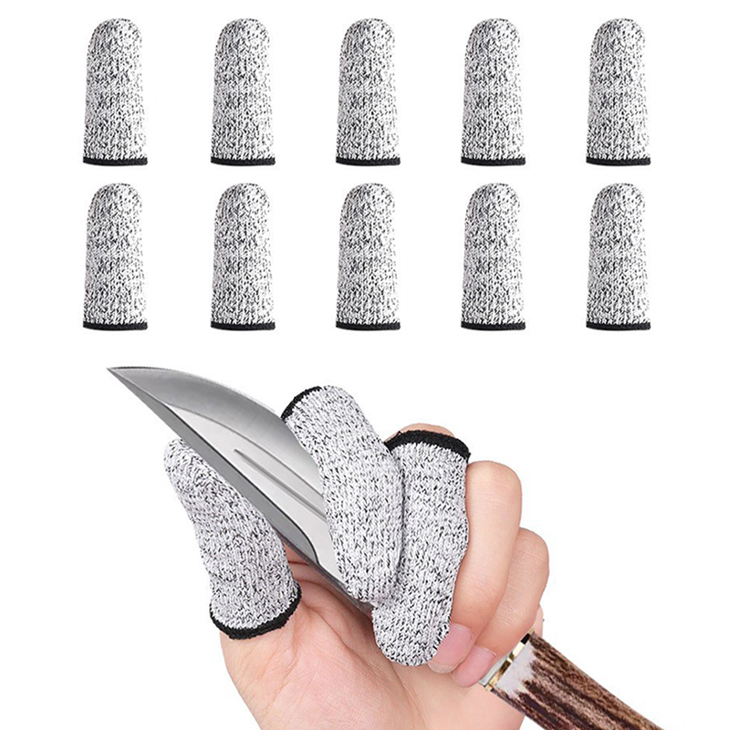 Protectores de manga de dedo resistentes al corte de piezas, cubiertas de dedos reutilizables, protección de dedos, suministros de costura, 10 Uds.: Default Title