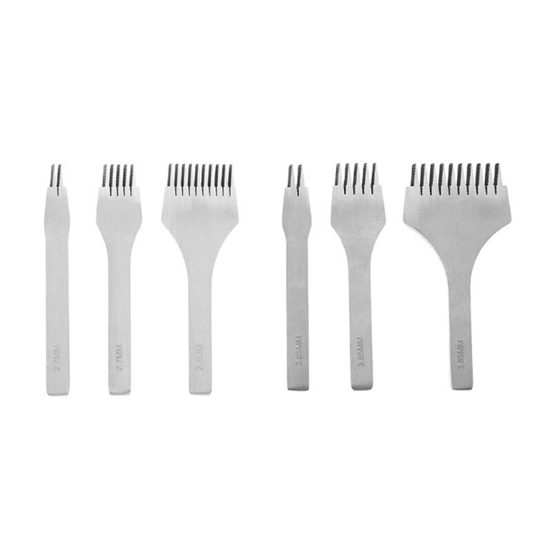 MAGT Leather Punch Tool 3Pcs Prong Chisel Silver Tool Steel 2/4/6 Prongs DIY Handmade Leather Hole Puncher (4mm MAGT Leather Punch Tool 3Pcs Prong Chisel Silver Tool Steel 2/4/6 Prongs DIY Handmade Leather Hole Puncher (4mm