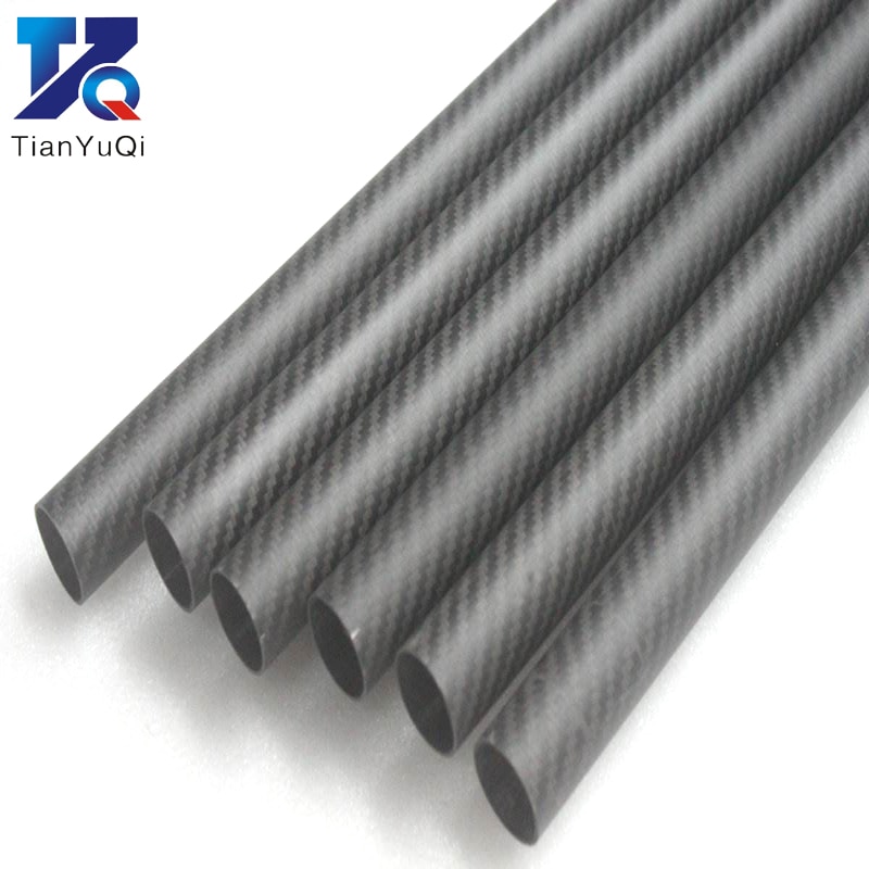 1PCS Twill Matte 3K Carbon fiber circular tube Length 500mm high hardness OD 8mm 10mm 12mm 16mm 20mm 25mm 30mm