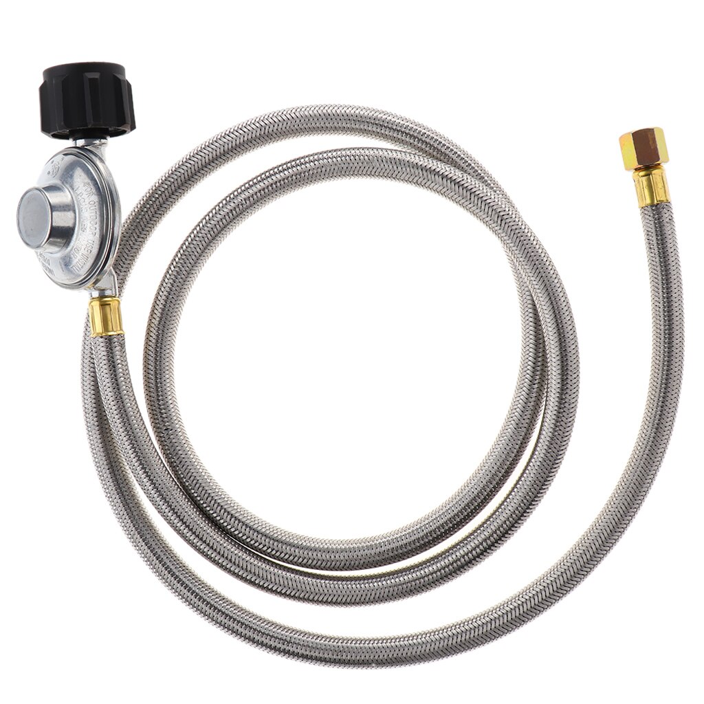 Premium Stainless Steel Adjustable Propane Regulator - Low Pressure - Grill Camper Burner Replacement with 6ft Hose