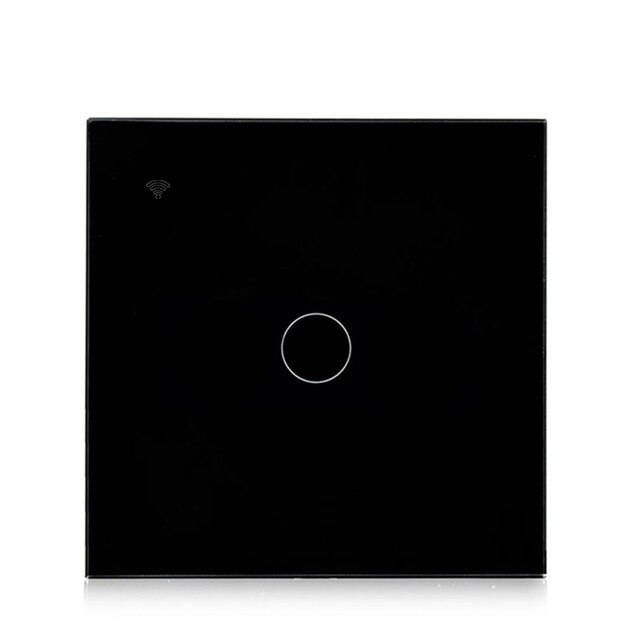 Upgraded EU WiFi Smart Light Touch Switch No Neutral Wire Required Smart Life Tuya APP control Alexa Google Home 1/2/3 Gang: 1gang black
