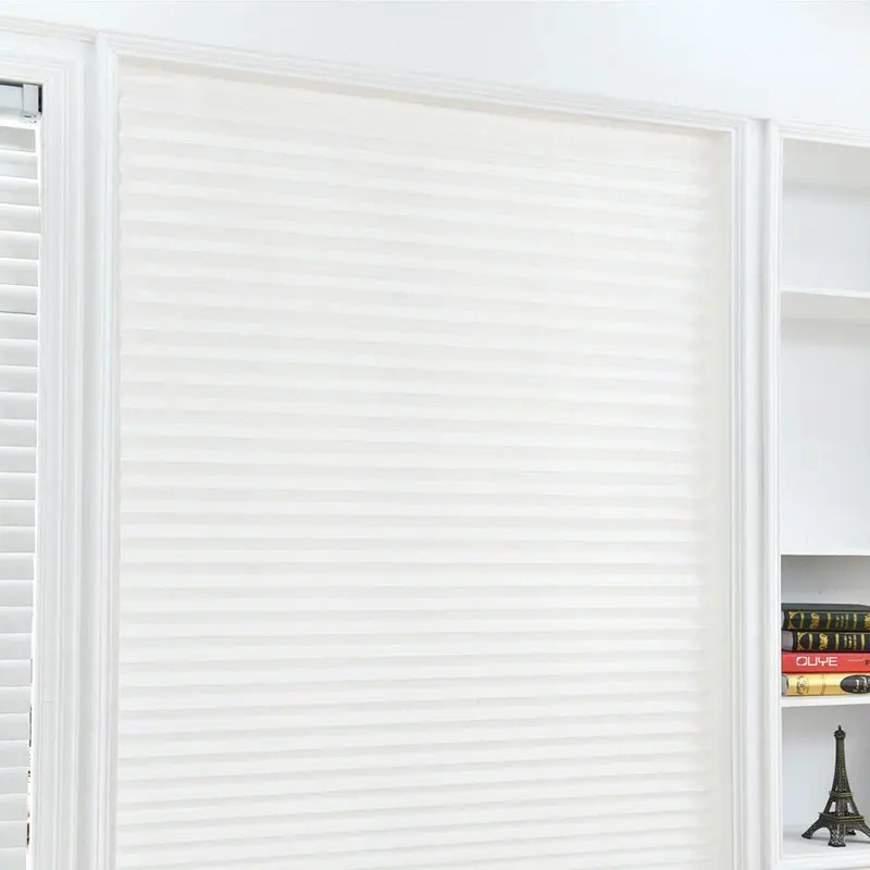 Rideau Pliant Auto-Adhésif Demi-Fenêtre Non Tissé, Stores Plissés, Salon, délégations, 1 Pièce: 24 "W x 48" L / WHITE