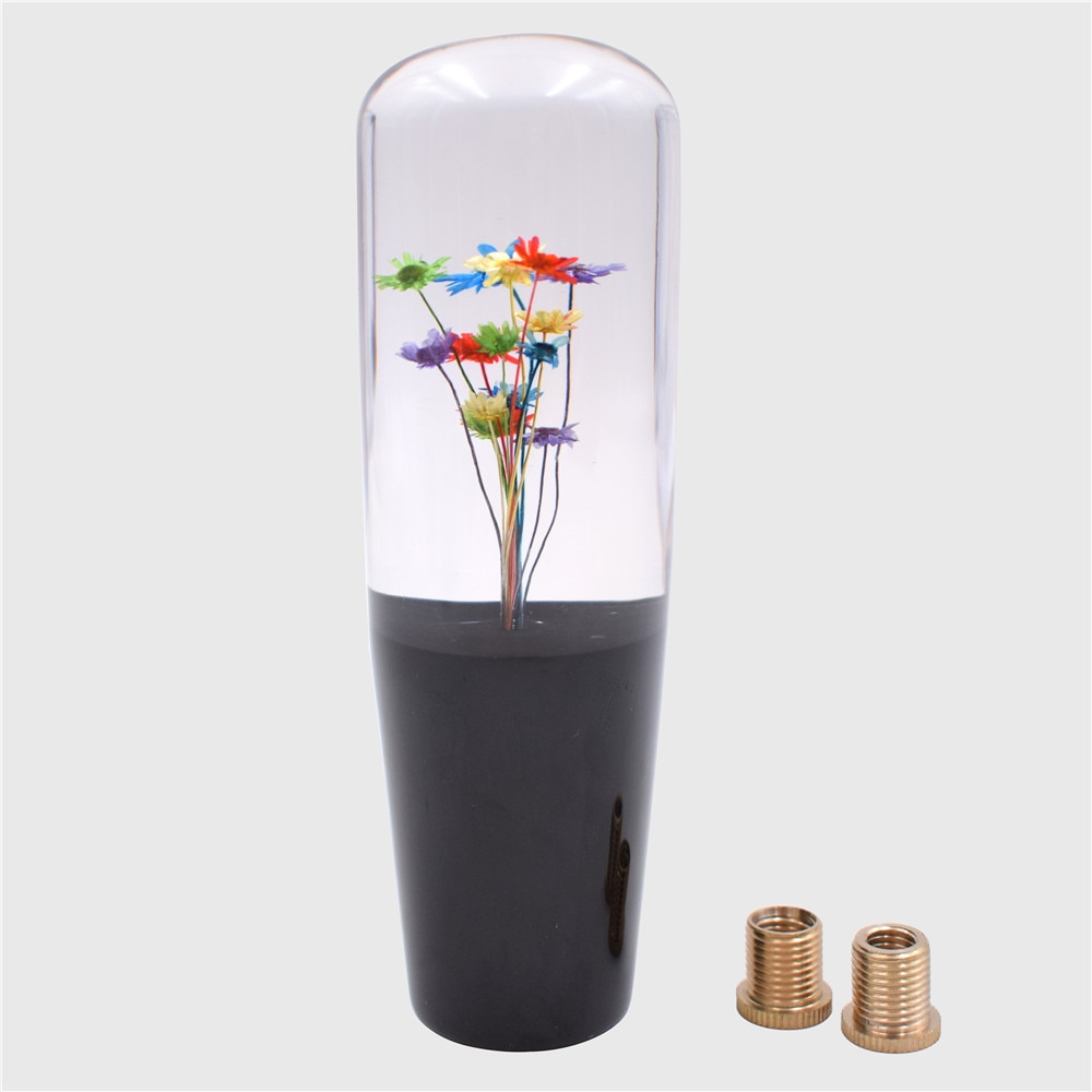 Car Styling Crystal Bubble Shift Gear Knob With Real Flowers 15CM /10CM
