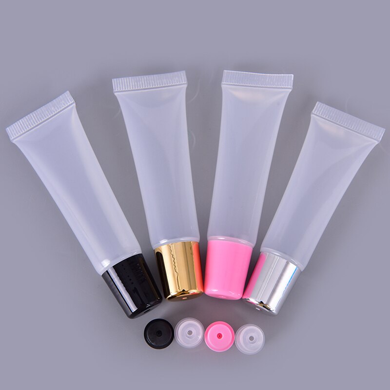10Pcs 10Ml 15Ml Lege Lippenstift Buis Lippenbalsem Soft Make Squeeze Sub-Bottelen Clear Plastic Lip gloss Container