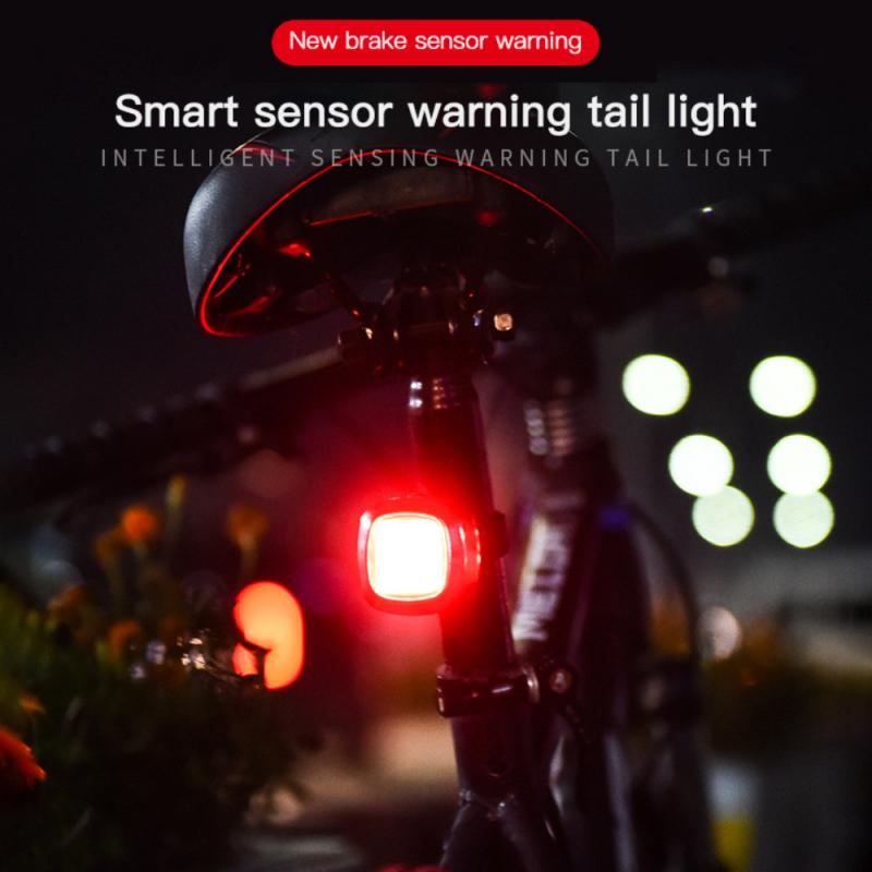 Fiets Achterlicht 16 Led Fietsen Smart Remlichten Usb Oplaadbare 5 Modes Veiligheidswaarschuwing Licht Motorhelm Lamp