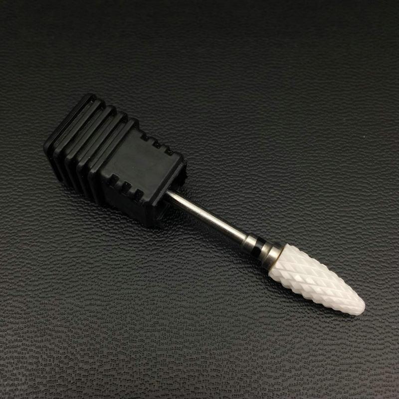 Punta cerámica recta, taladro de decoración de uñas, fresa de puntas para uñas, taladro eléctrico, accesorios para máquinas de manicura: 01