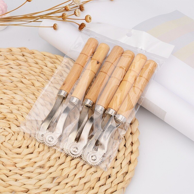 Tracing Wheel Stitch Marking Spacer Leather Needle Tracing Wheel with Wooden Handle and Leather Crafts