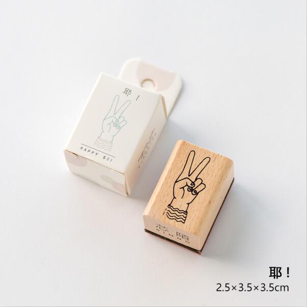 Sello de goma de madera para decoración de series de gestos Vintage de XINAHER, sellos para álbum de recortes, papelería, sello estándar para manualidades DIY: G