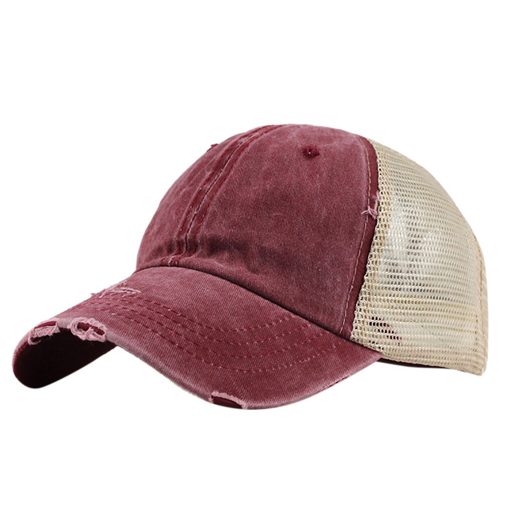 Coda di cavallo Disordinato Panini Camionista Pianura di moda Visiera del Berretto Da Baseball Del Cappello Unisex Cappello Outdoor Casual Estate Snapback Caps Бейсболка # YJ: Wine