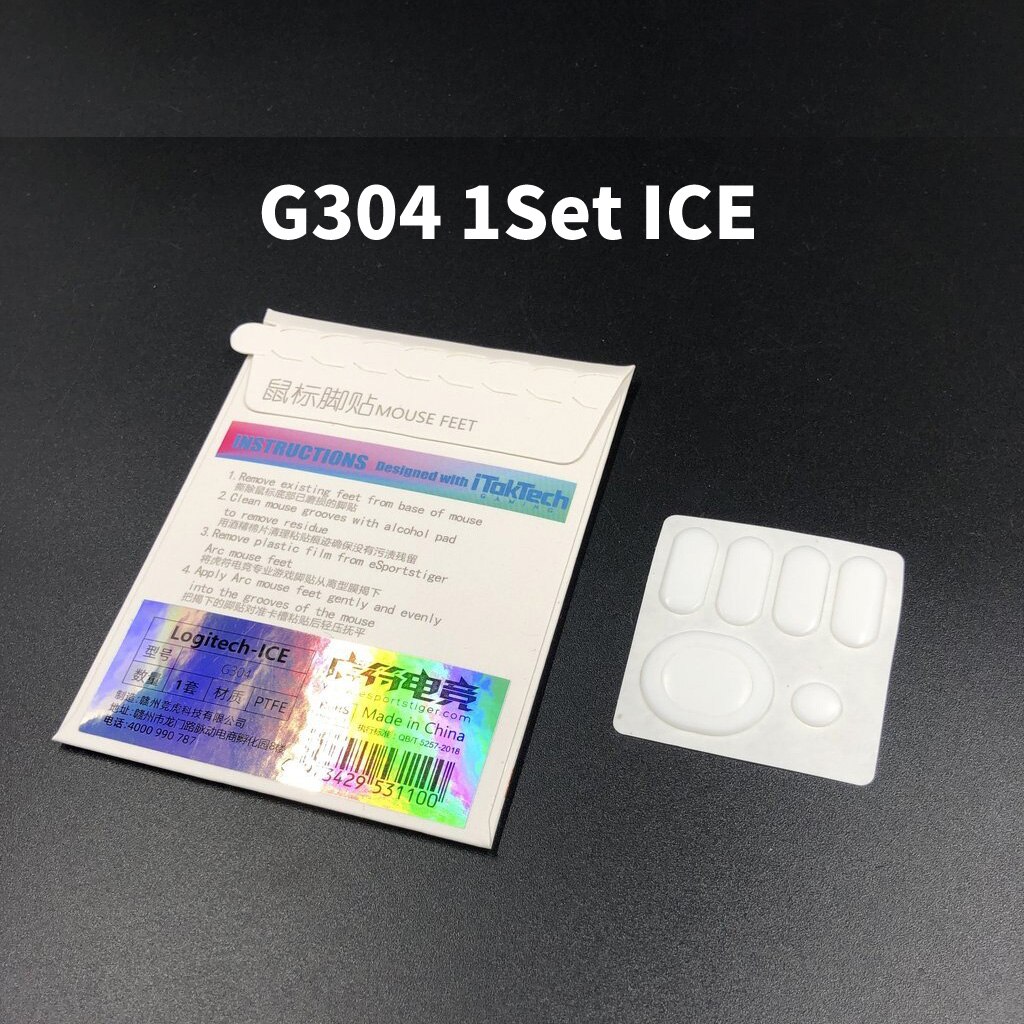 Esportstiger Mouse Skates Feet For Logitech G304 G102 GPRO G303 MX518 White Mouse Glides Curve Edge ICE Version: G304 ICE