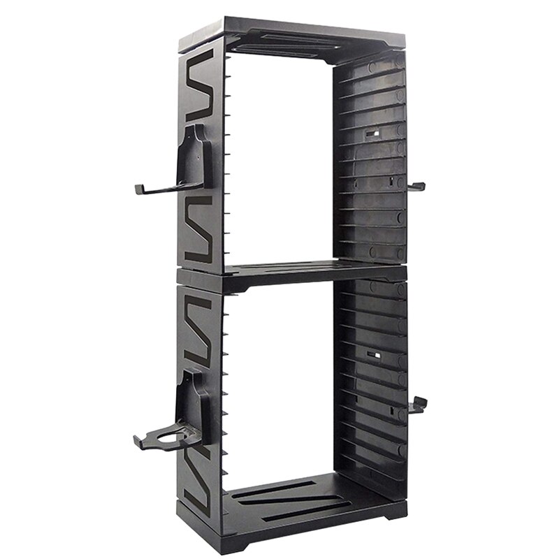 Game Storage Tower,Game Card Box Storage Rack Double-Layer Bracket for PS5 Game Disk Rack and Controller Organizer: Default Title