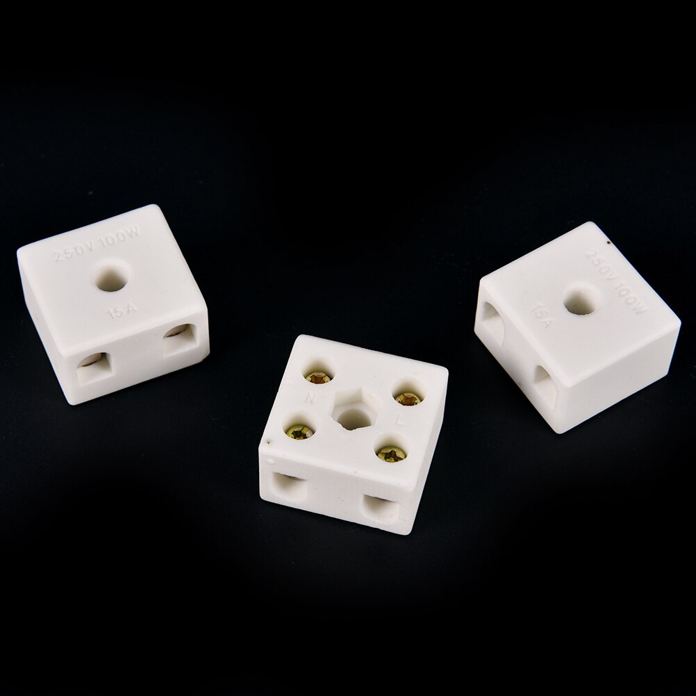 5 Pcs 10A 2W4H 2 Way 4 Hole Connector Porcelain Ceramic Terminal Blocks Ceramic Terminal Block