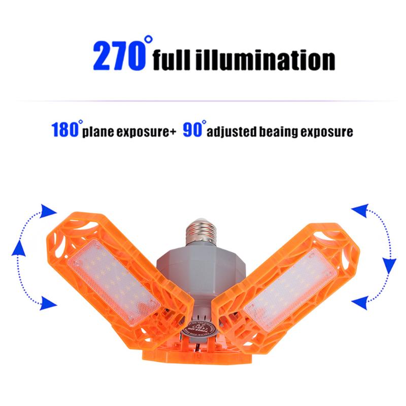 60W Super Bright Garage Light Industrial Lighting E27 LED Light Bulb Folding Industrial Lamp Workshop pendant lamp Floodlight